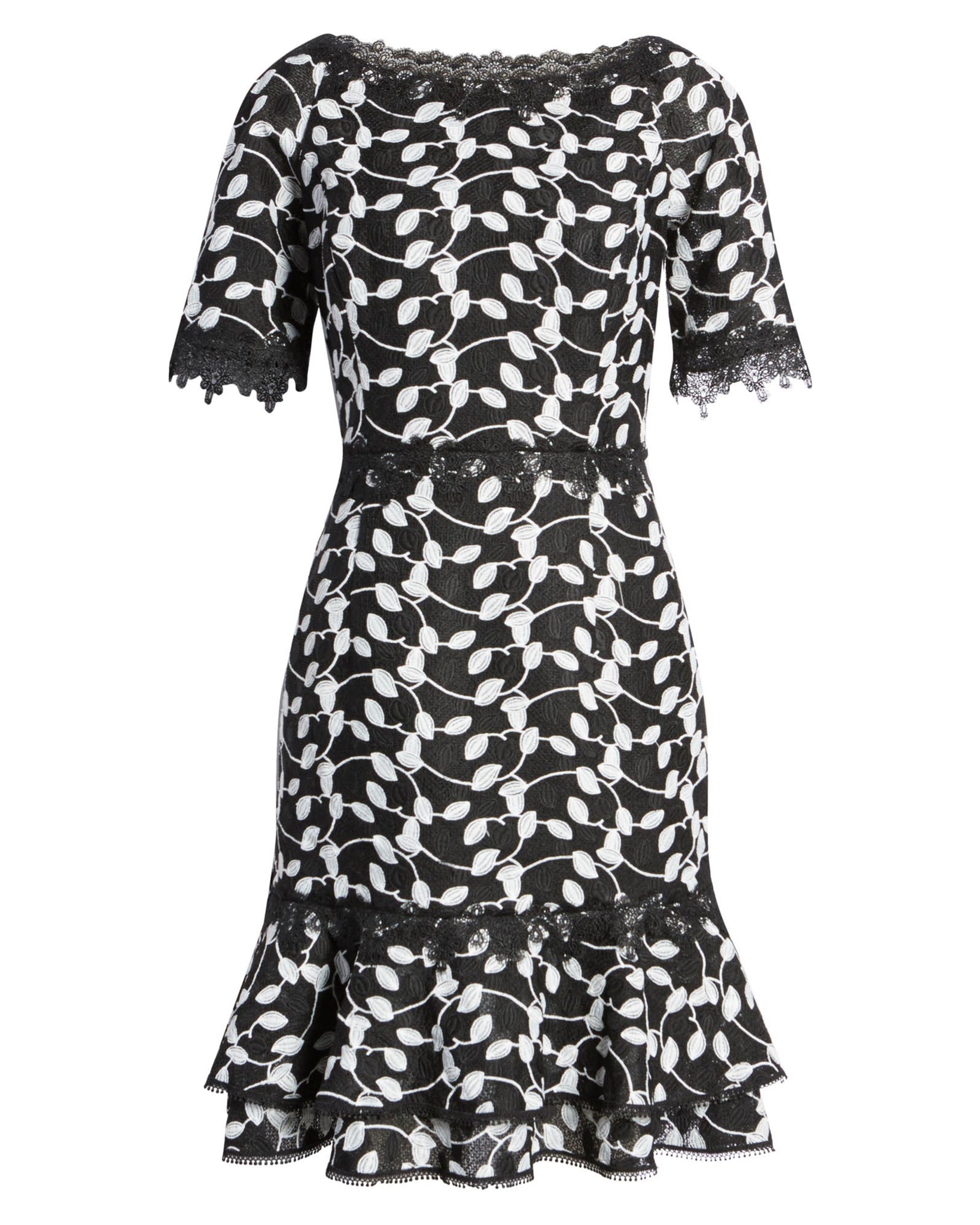 Buy Online Two Tone Lace Dress in Black ...